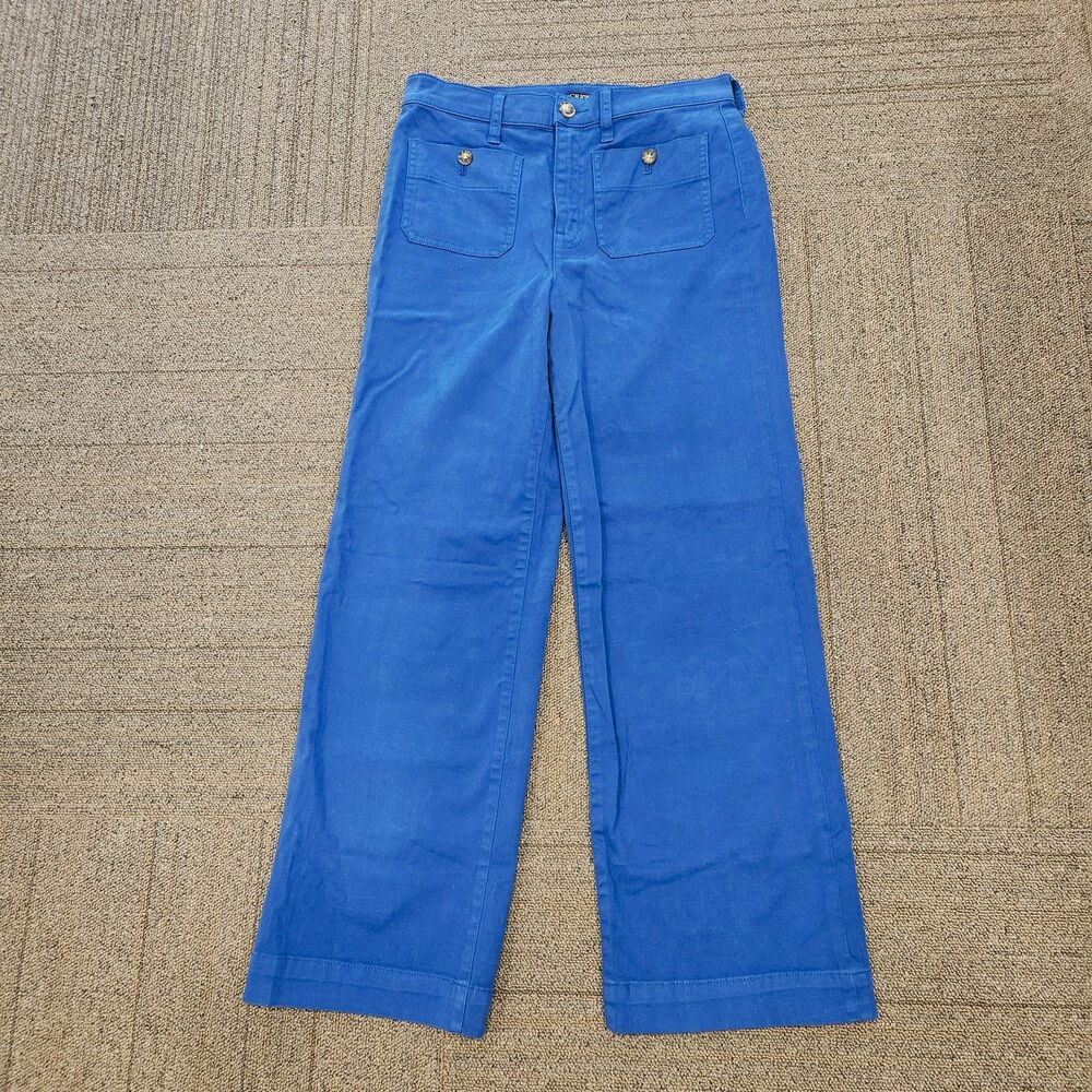 J.Crew Sailor Slim Wide Leg Chino Blue Pants Women Sz 25 ReImagined Fabric BY637